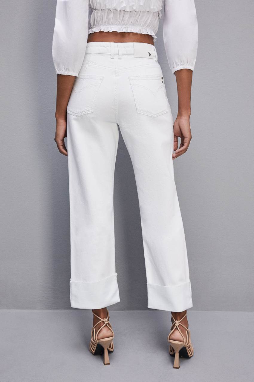 Patrizia Pepe Essential White Bull Denim Pants Beyaz | BVL624105