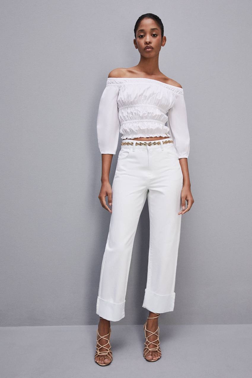 Patrizia Pepe Essential White Bull Denim Pants Beyaz | BVL624105