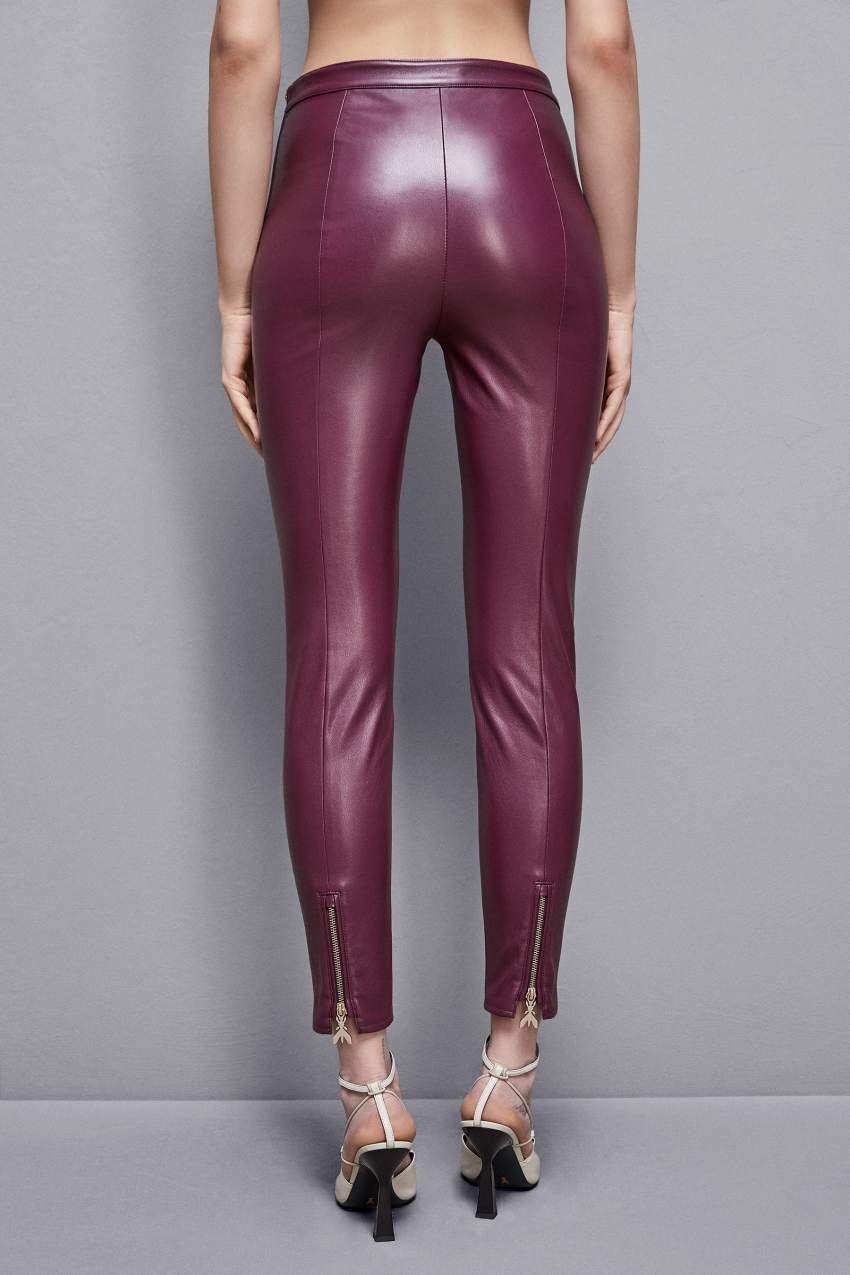 Patrizia Pepe Faux Leather Leggings Mor | HLY520864