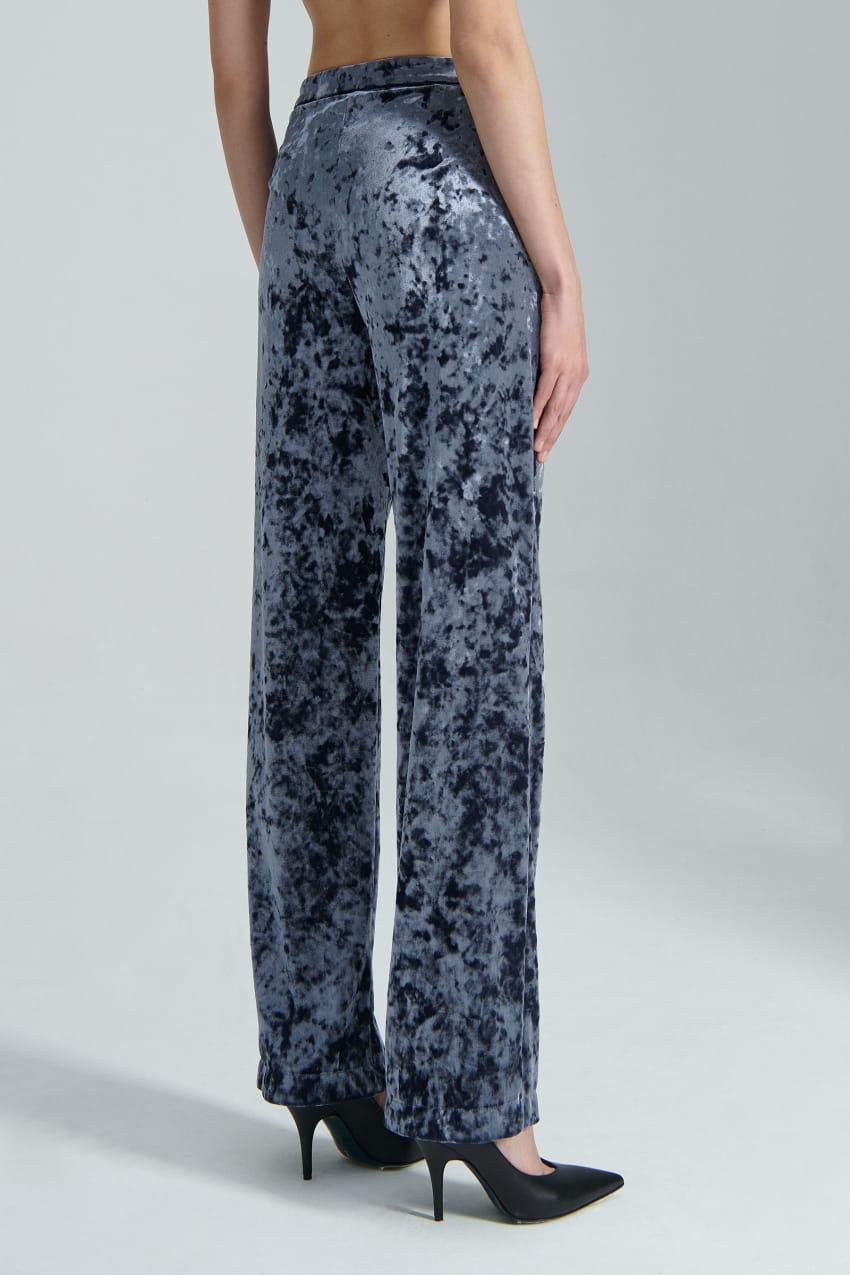 Patrizia Pepe Flowing Velvet Pants Mavi | OVE935827