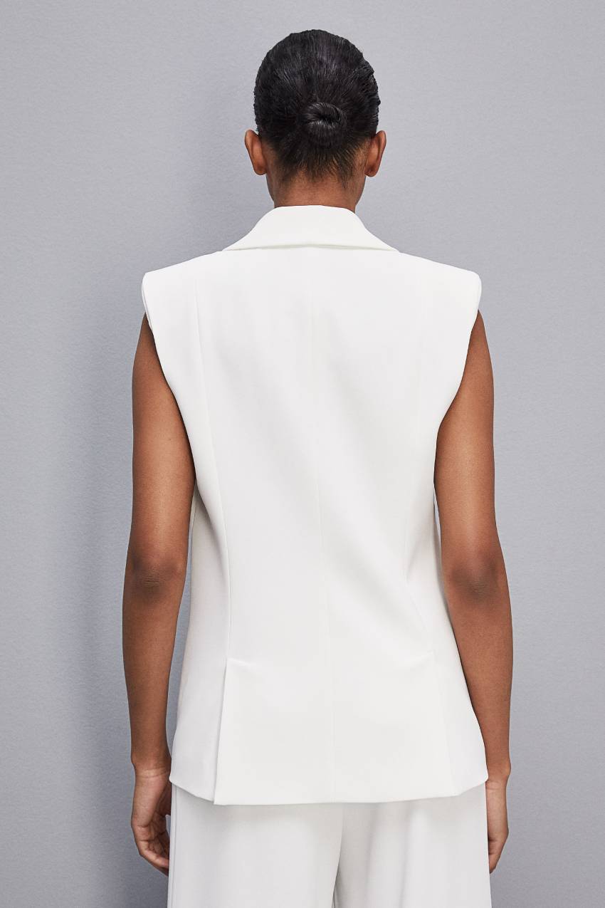 Patrizia Pepe Fluid Twill Sleeveless Vest Beyaz | VYK530829