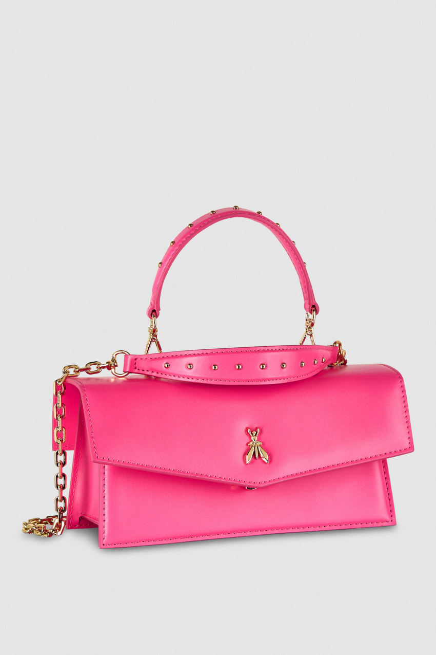 Patrizia Pepe Fly Bamby Leather Shoulder Bag Pembe | RXE678501