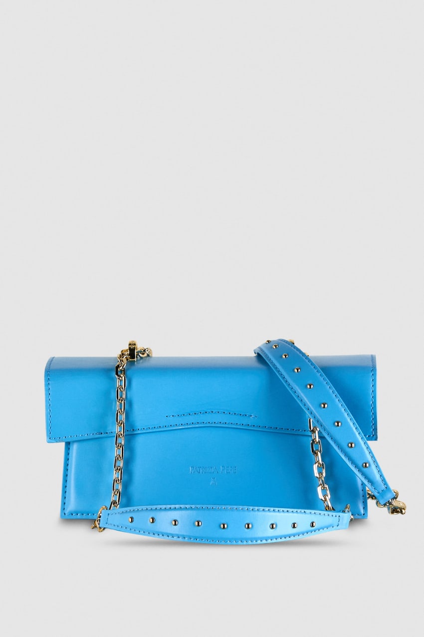 Patrizia Pepe Fly Bamby Leather Shoulder Bag Açık Mavi | SXF145623