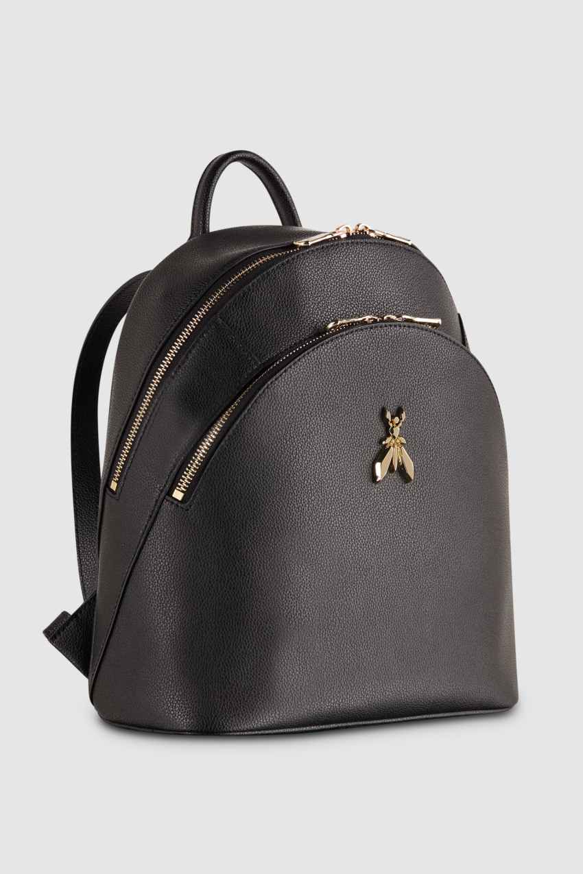 Patrizia Pepe Fly Leather Backpack With Double Pocket Siyah | SJG180432