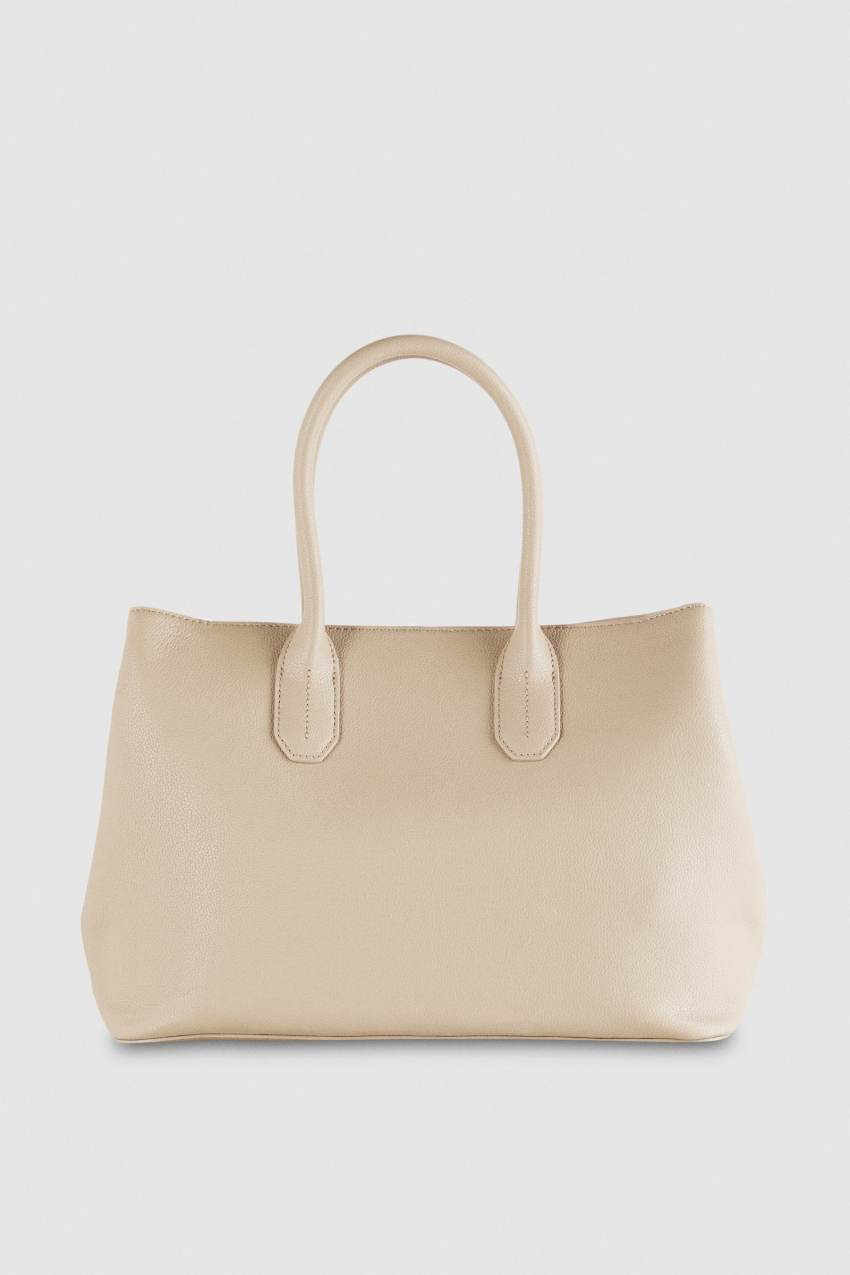 Patrizia Pepe Fly Leather Shopping Bag With Shoulder Strap Bej Rengi | ZLC403859