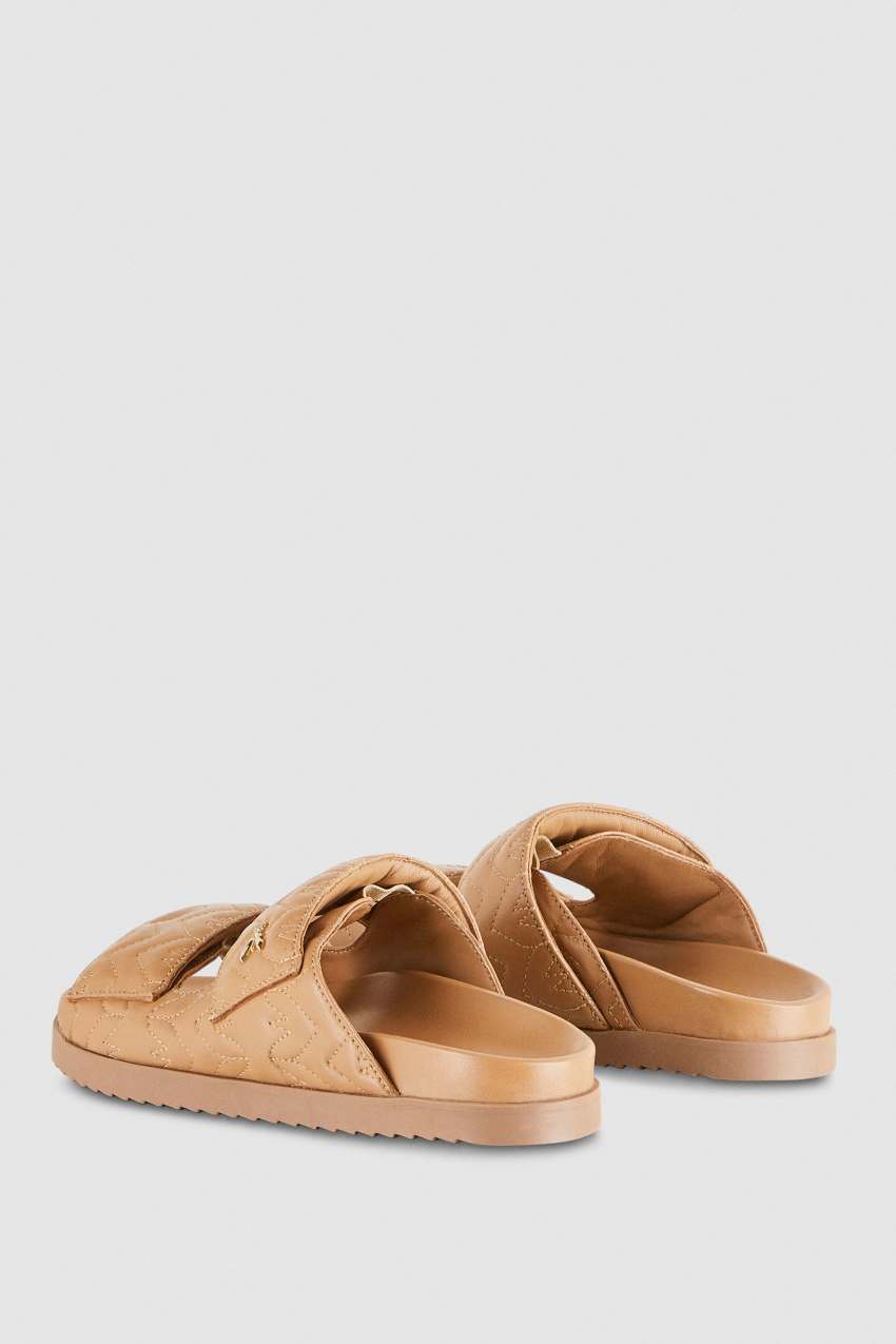 Patrizia Pepe Fly Slippers Monogram Bej Rengi | LIK854726