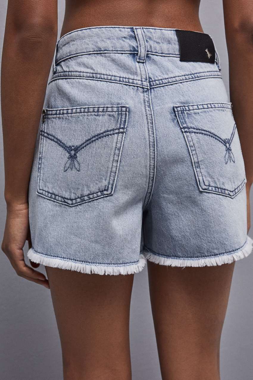 Patrizia Pepe Frayed Denim Shorts Açık Mavi | RYJ143728