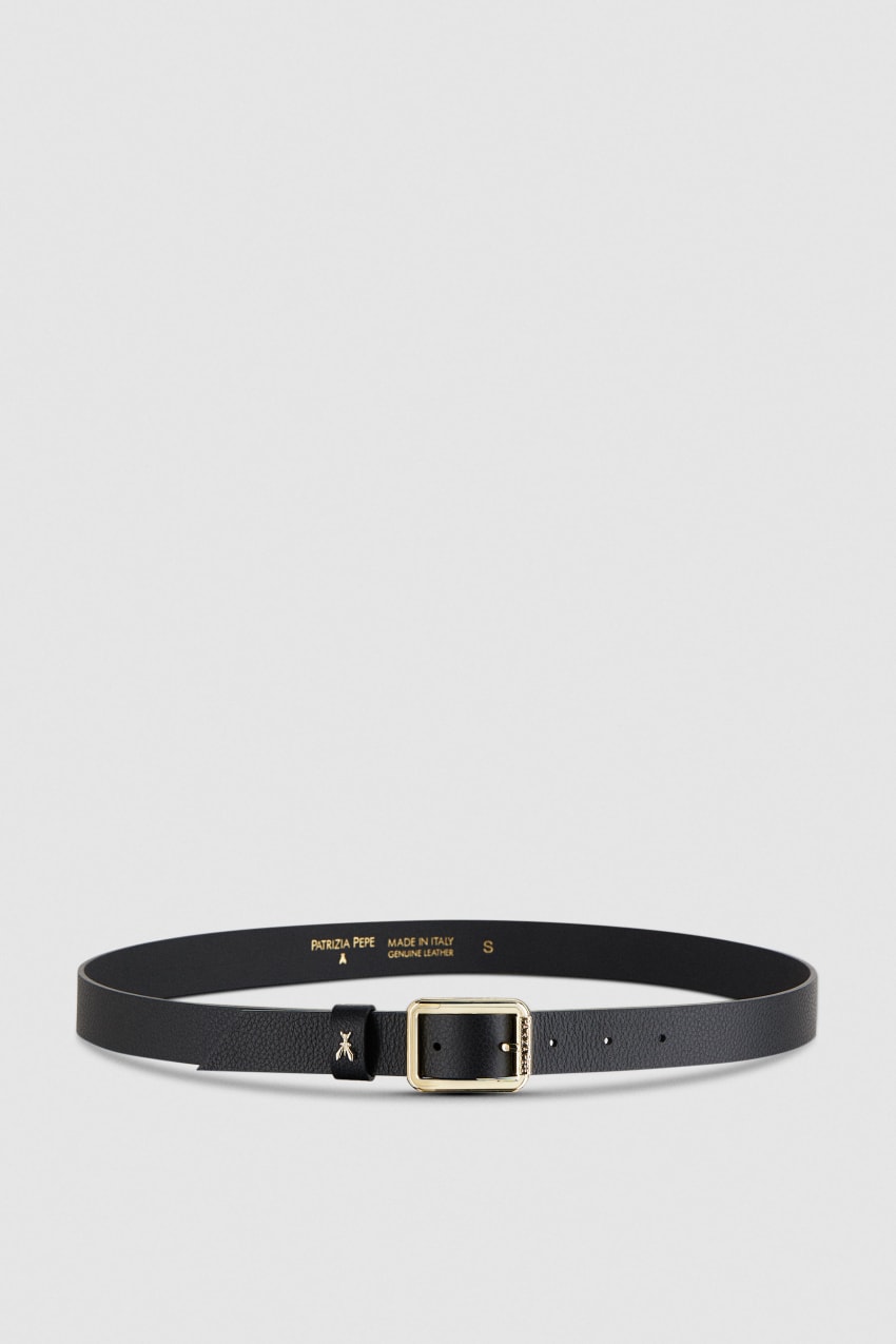 Patrizia Pepe Hammered Leather Low-waist Belt Siyah | FLW549376