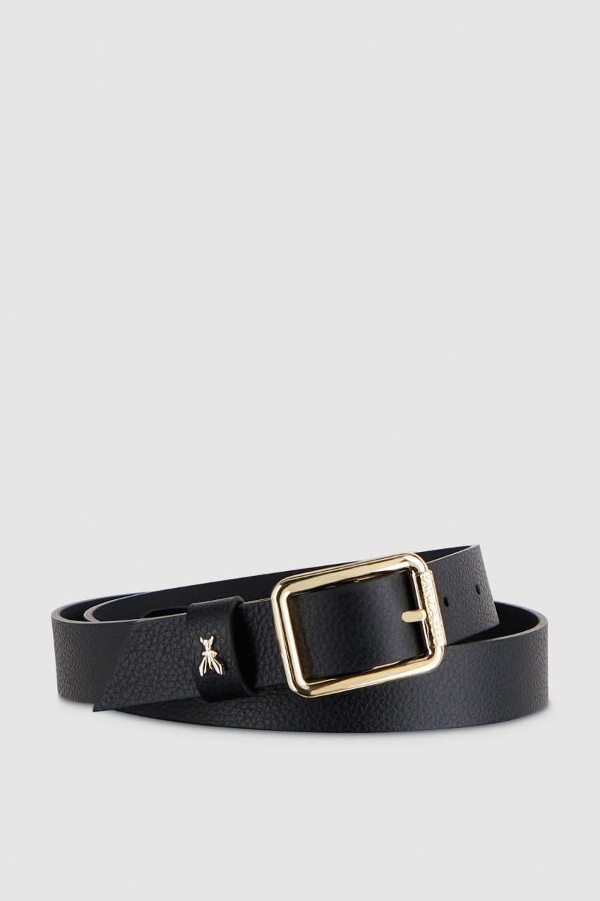 Patrizia Pepe Hammered Leather Low-waist Belt Siyah | FLW549376