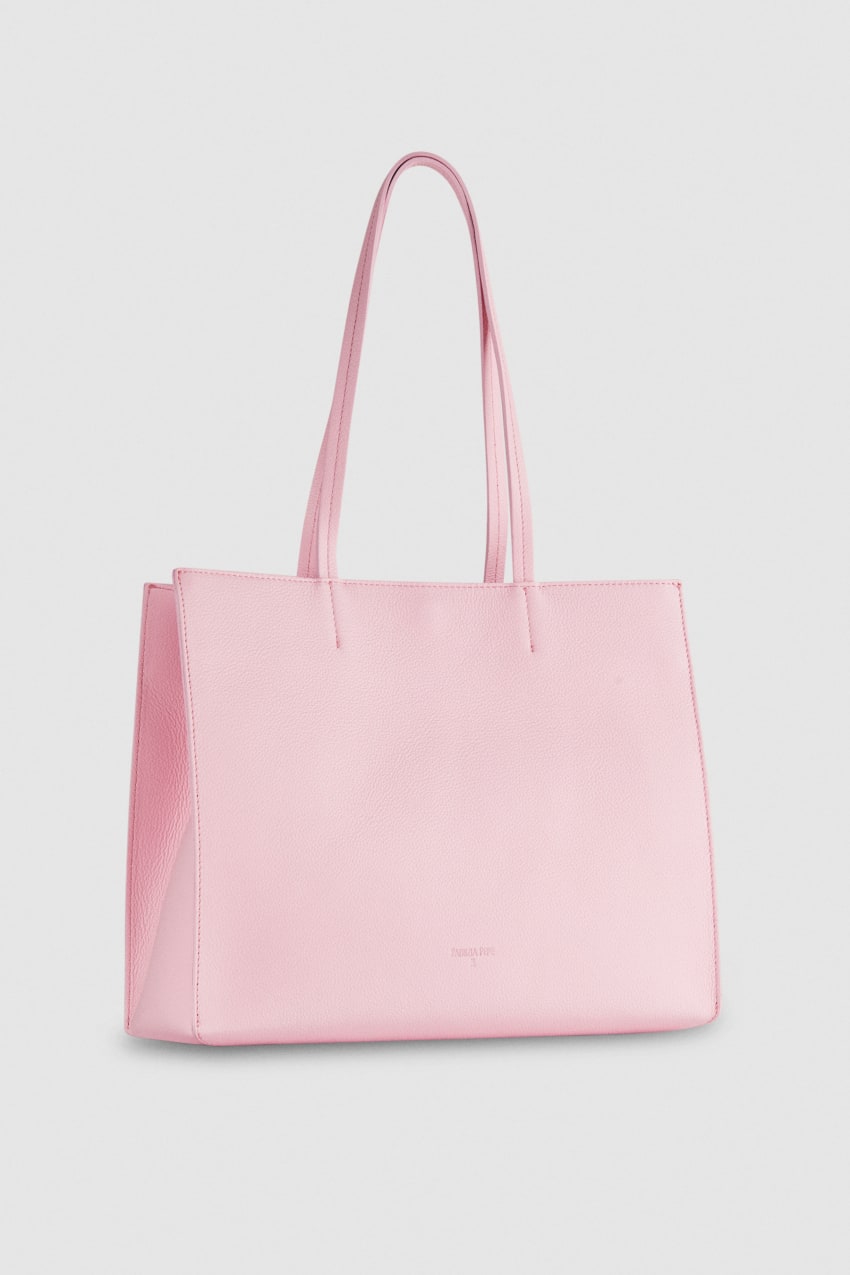 Patrizia Pepe Hammered Leather Shopping Bag Pembe | MDE078234