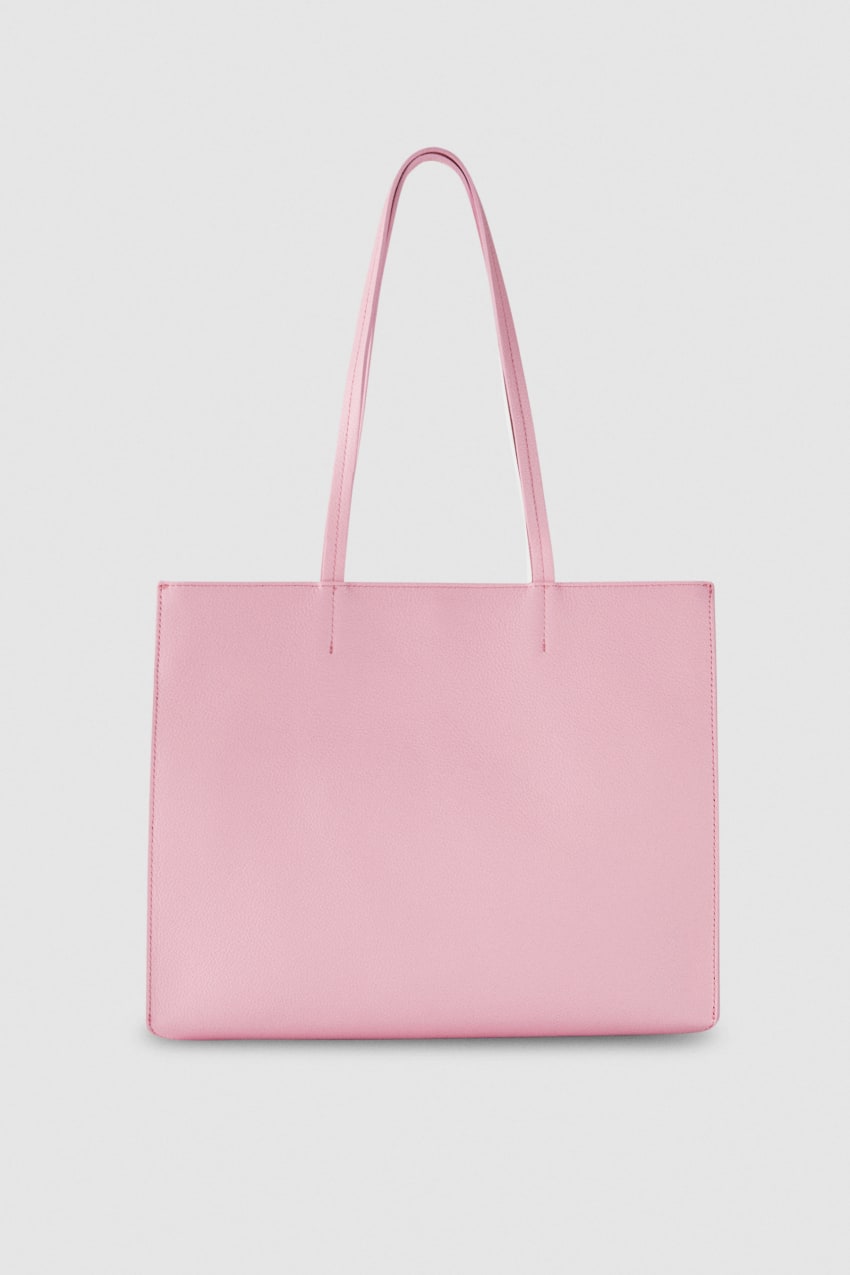 Patrizia Pepe Hammered Leather Shopping Bag Pembe | MDE078234