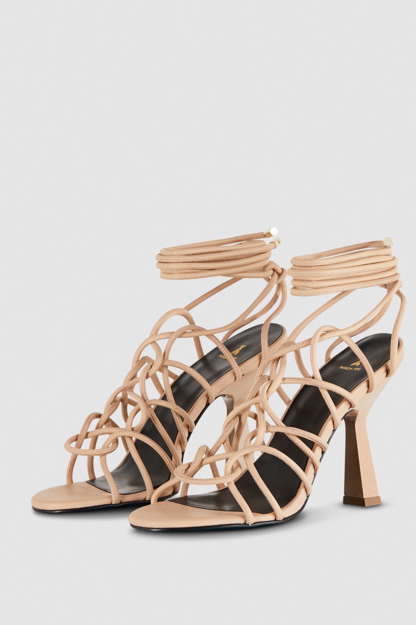 Patrizia Pepe Heeled Ankle Sandals Bej Rengi | BEO407125