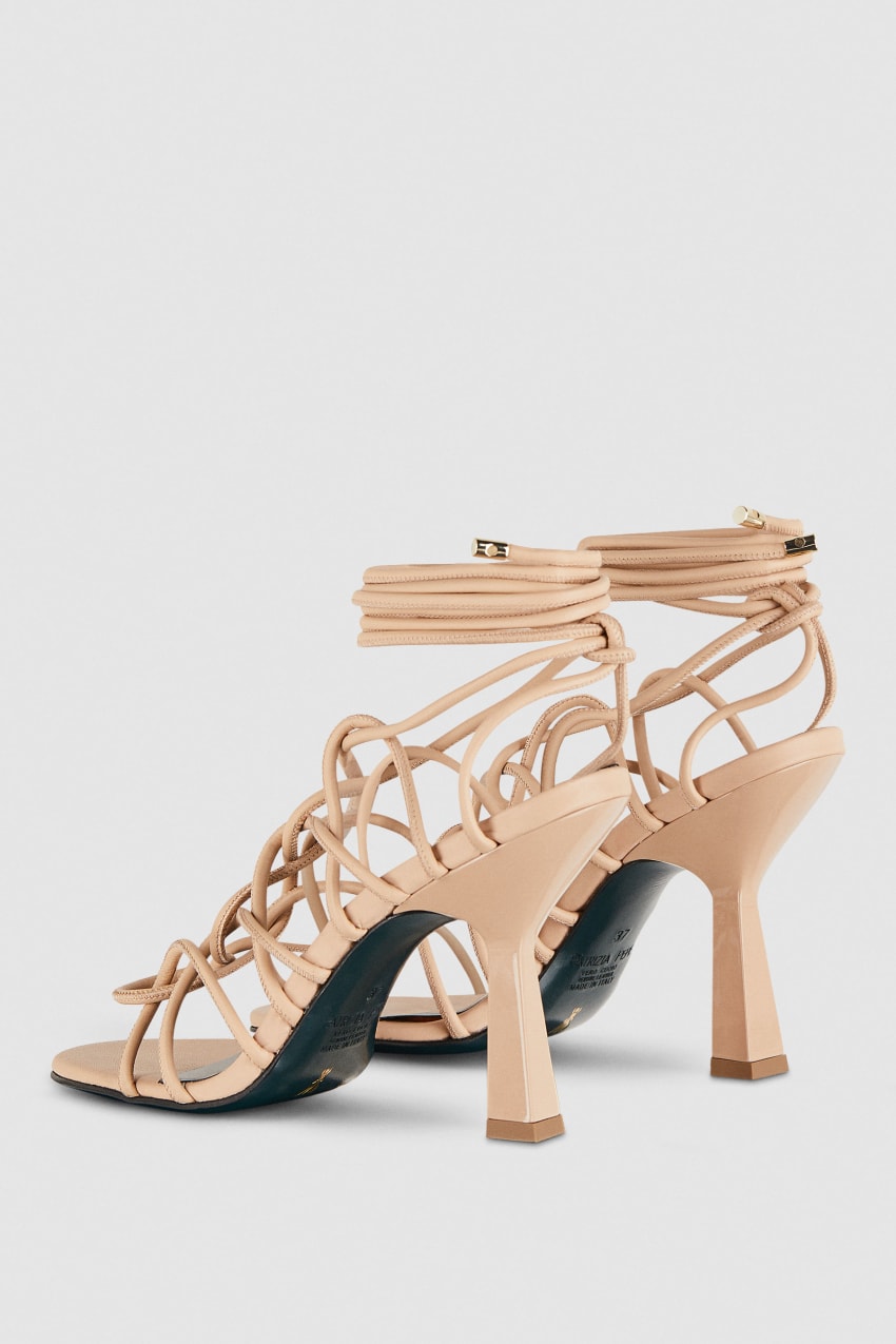 Patrizia Pepe Heeled Ankle Sandals Bej Rengi | BEO407125