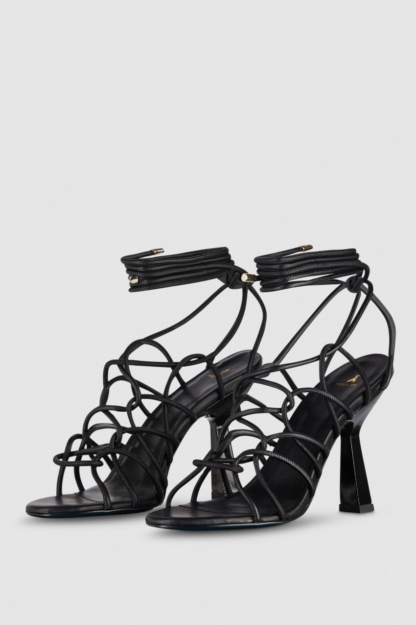 Patrizia Pepe Heeled Ankle Sandals Siyah | BCH723504