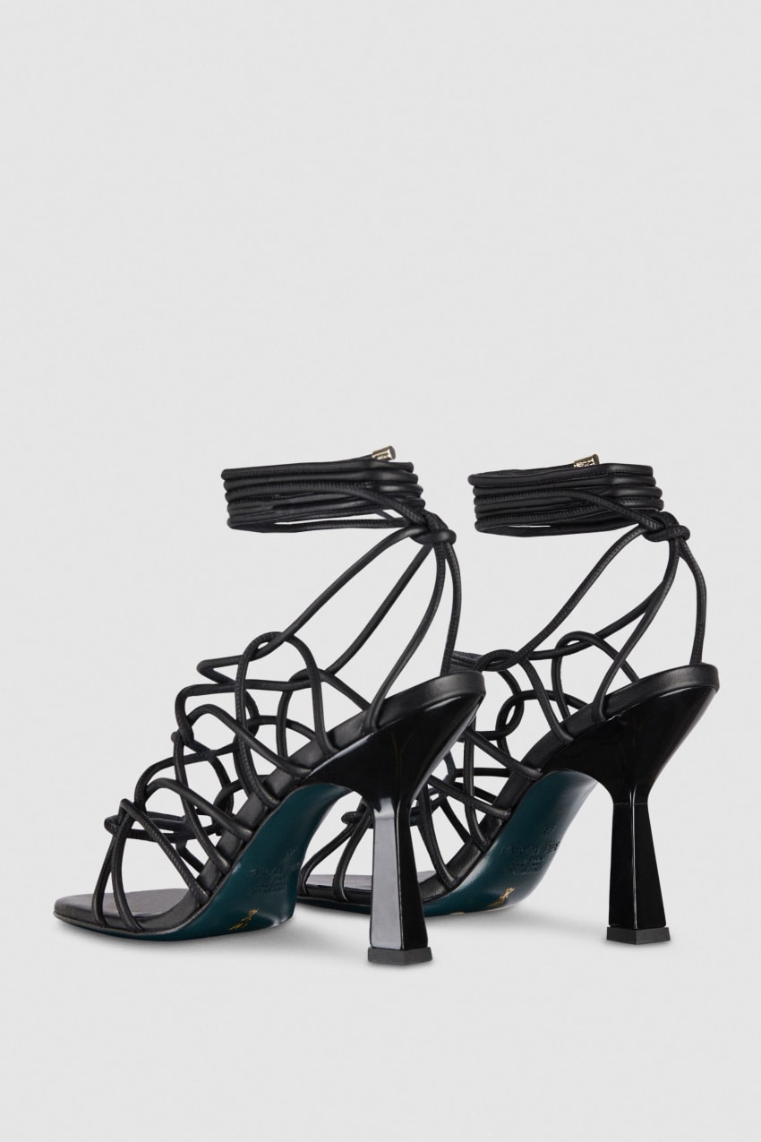 Patrizia Pepe Heeled Ankle Sandals Siyah | BCH723504