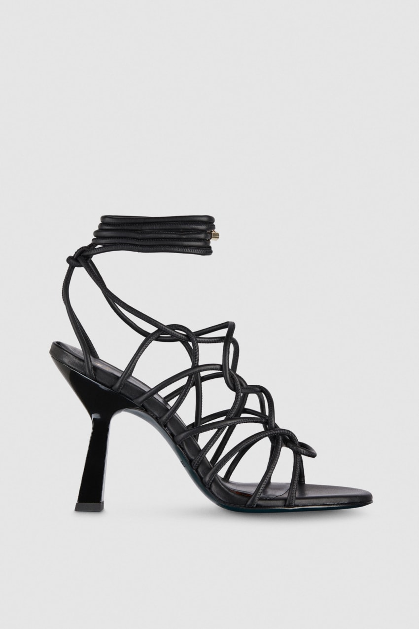 Patrizia Pepe Heeled Ankle Sandals Siyah | BCH723504