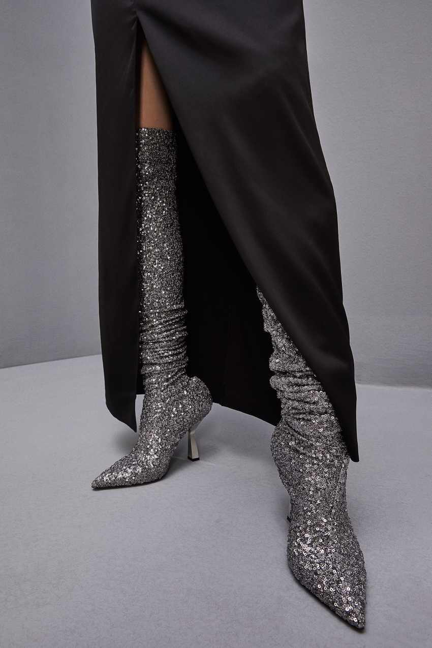 Patrizia Pepe Heeled Sequined Boots S274 | JIZ063149