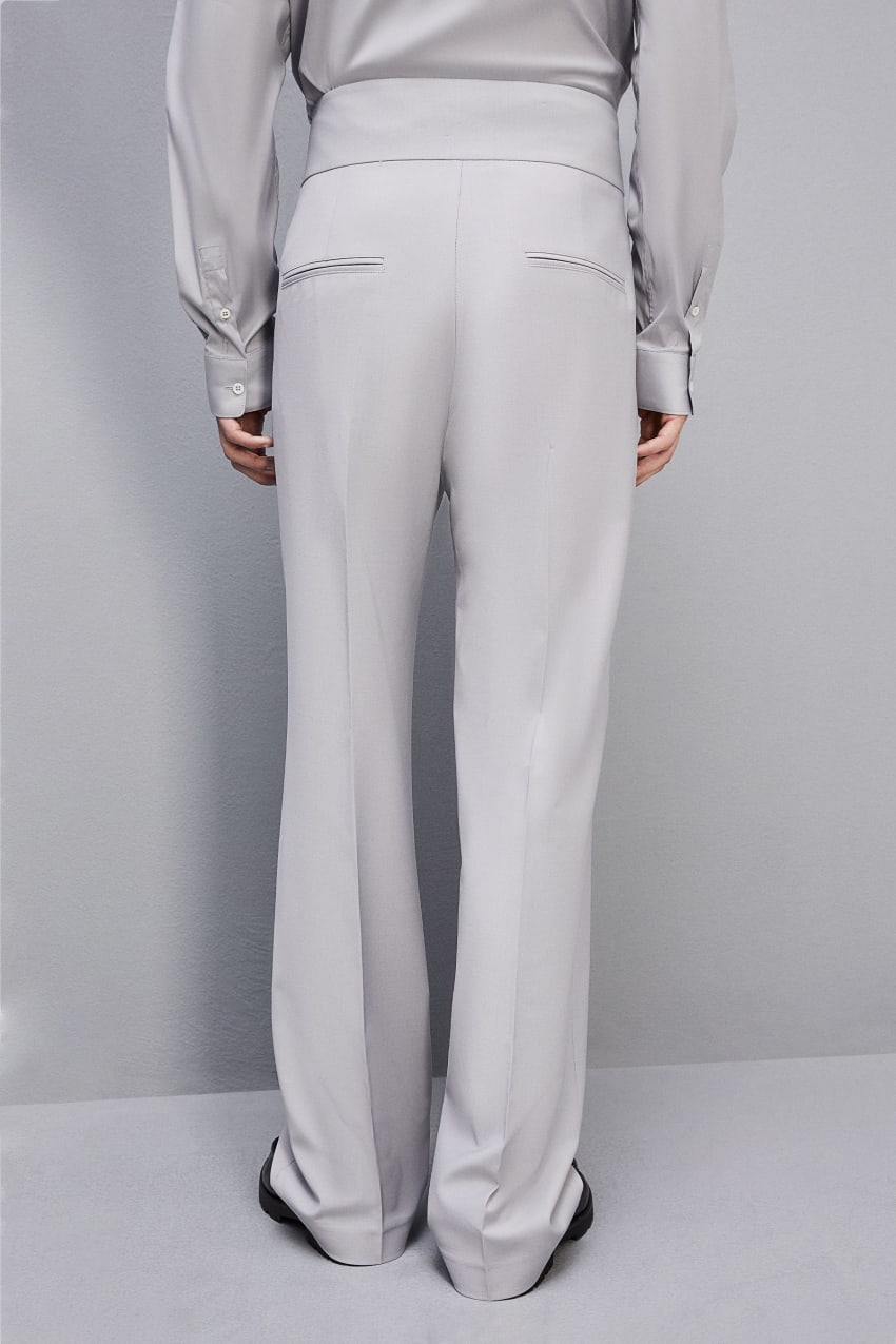 Patrizia Pepe High-waisted Pants In Cool Wool Gri | ZRH036479