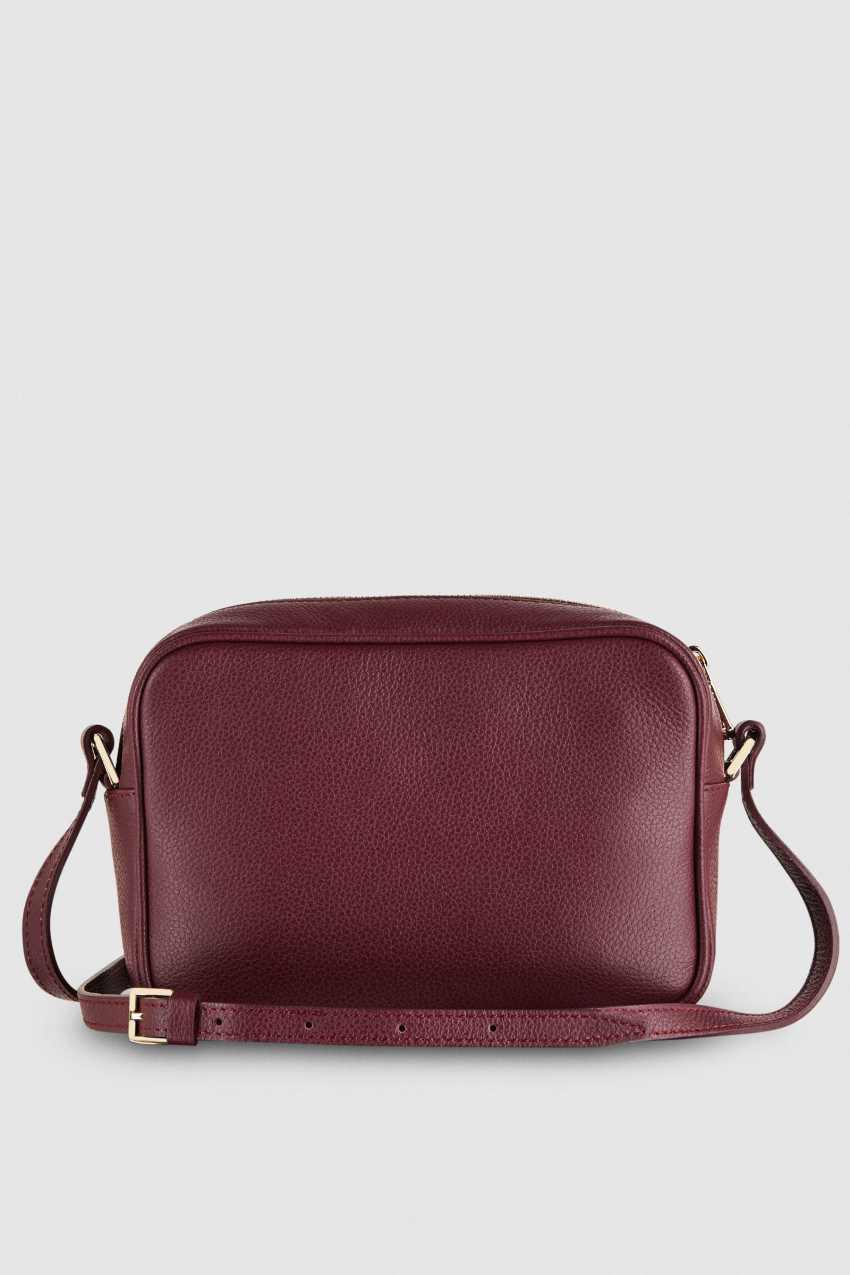 Patrizia Pepe Leather Camera Bag With Inside Pocket Mor | UAT782956