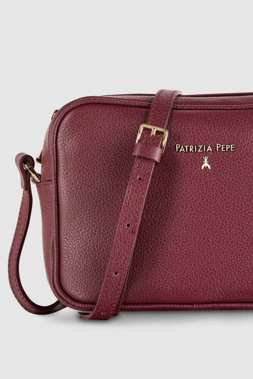 Patrizia Pepe Leather Camera Bag With Inside Pocket Mor | UAT782956