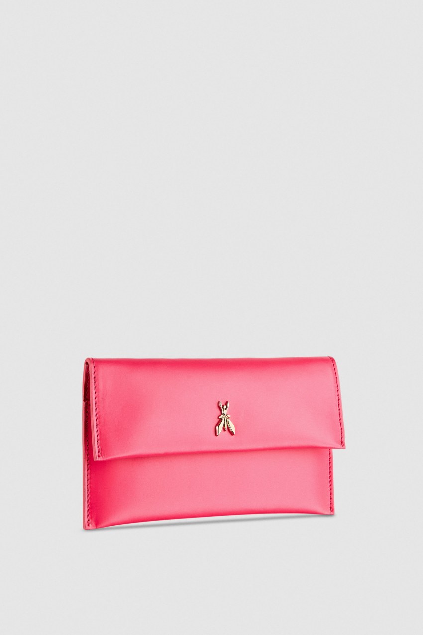 Patrizia Pepe Leather Clutch Bag With Chain Shoulder Strap Pembe | PGA310275