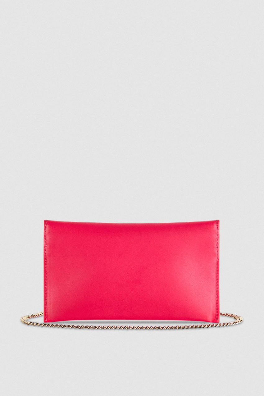 Patrizia Pepe Leather Clutch Bag With Chain Shoulder Strap Pembe | PGA310275