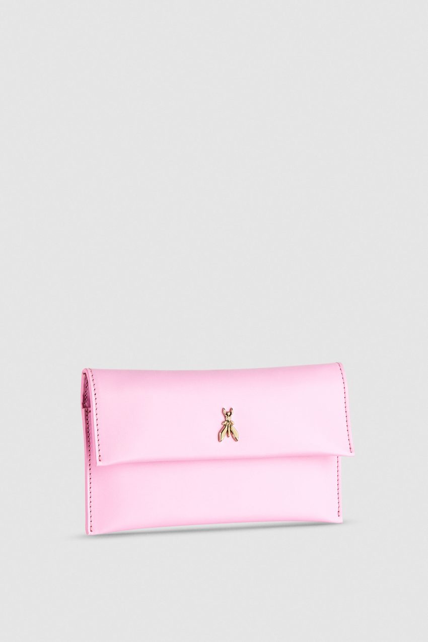 Patrizia Pepe Leather Clutch Bag With Chain Shoulder Strap Pembe | LZJ780234