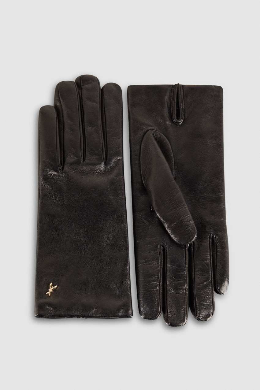 Patrizia Pepe Leather Gloves Siyah | FCJ368504