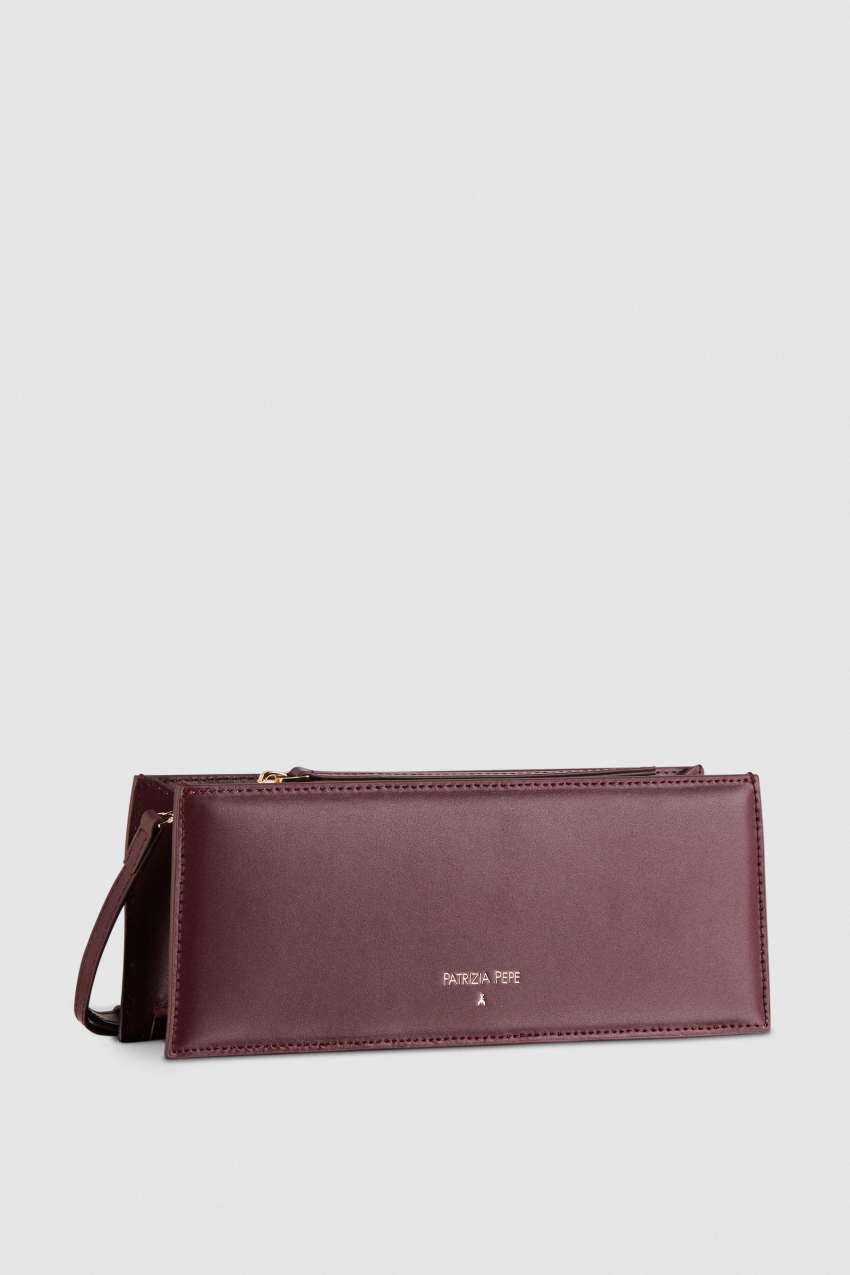 Patrizia Pepe Leather Shoulder Pocket Bag Mor | GLN514390