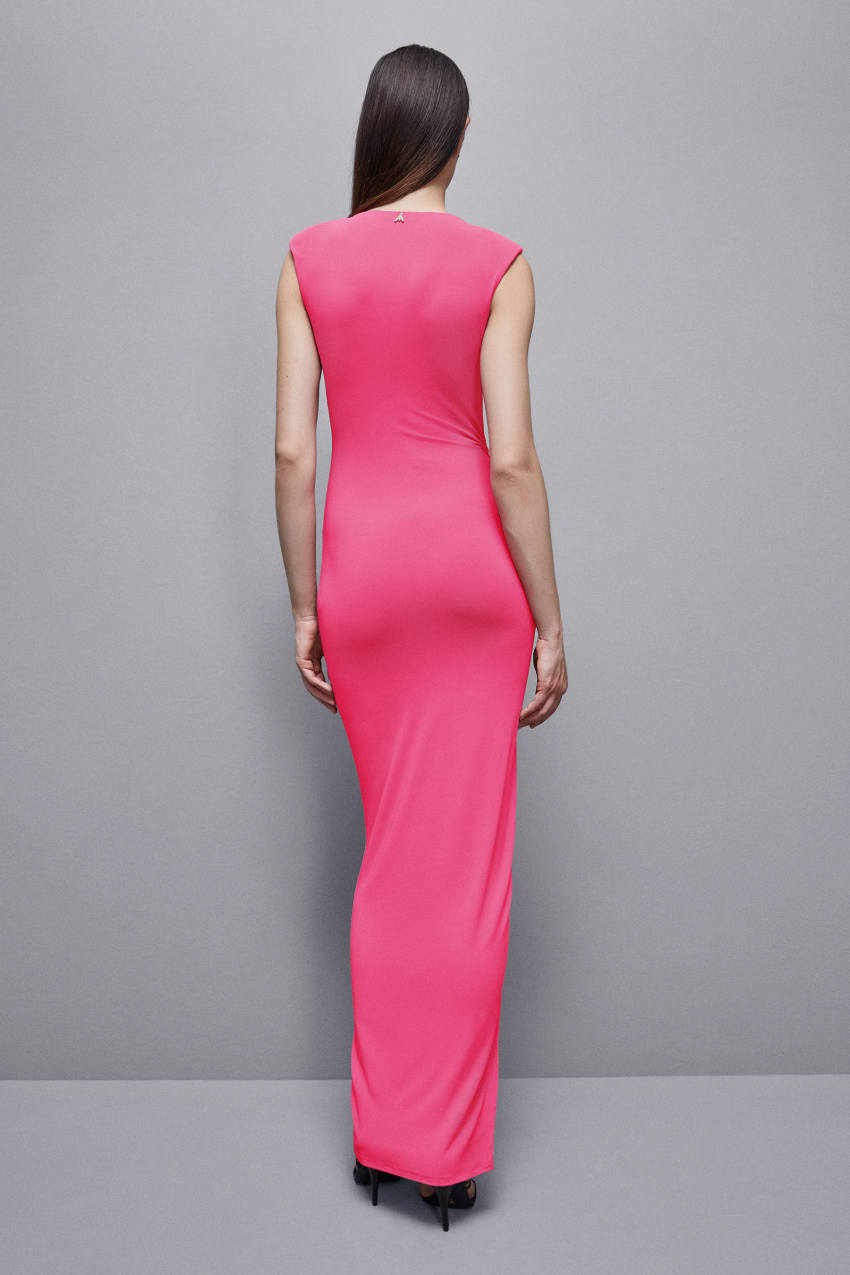 Patrizia Pepe Long Crape Dress With Draping Pembe | LKJ780245