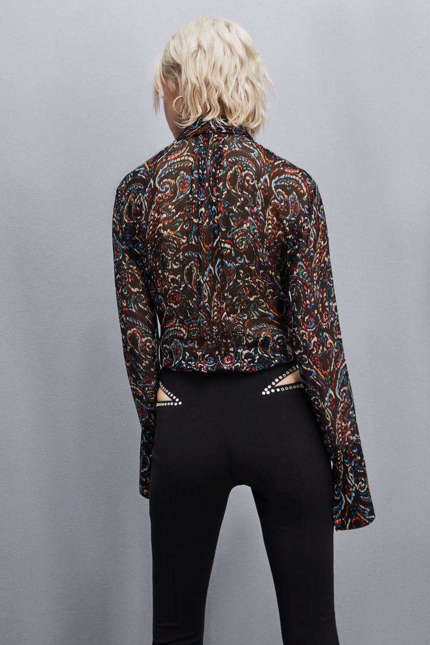 Patrizia Pepe Long-sleeved Printed Shirt Siyah | EOH684271