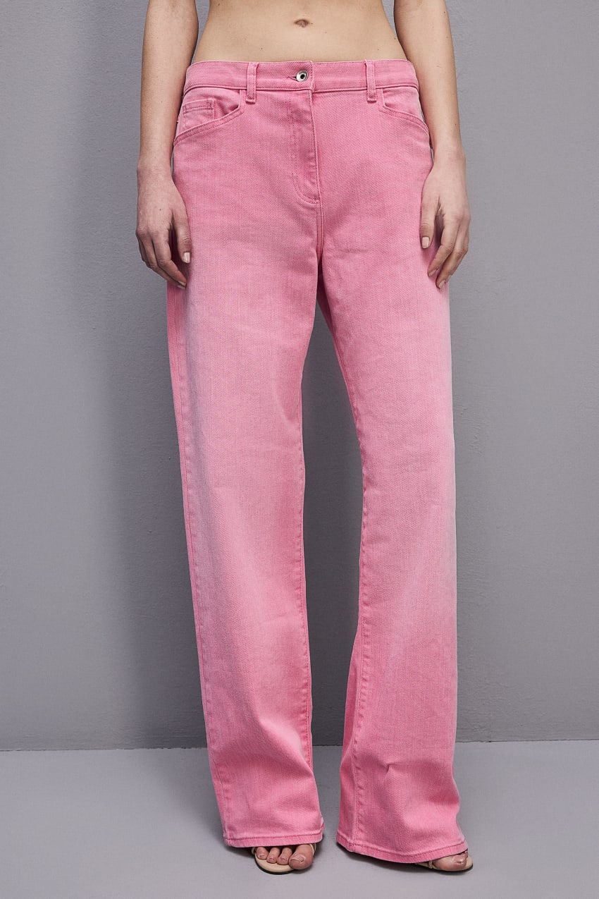 Patrizia Pepe Low Waist Straight Pants Pembe | INY579302