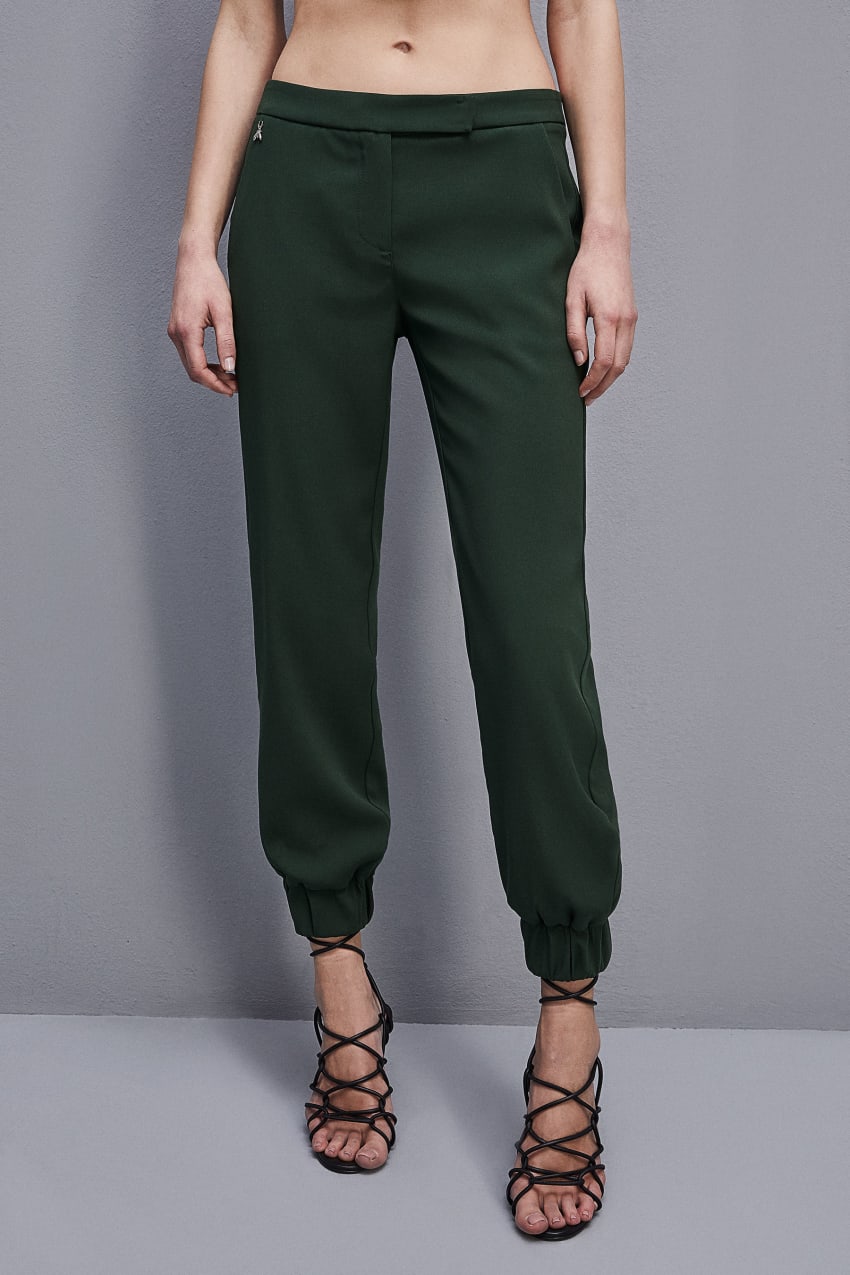 Patrizia Pepe Low-waisted Crepe Jogger Pants Yeşil | WXE471095