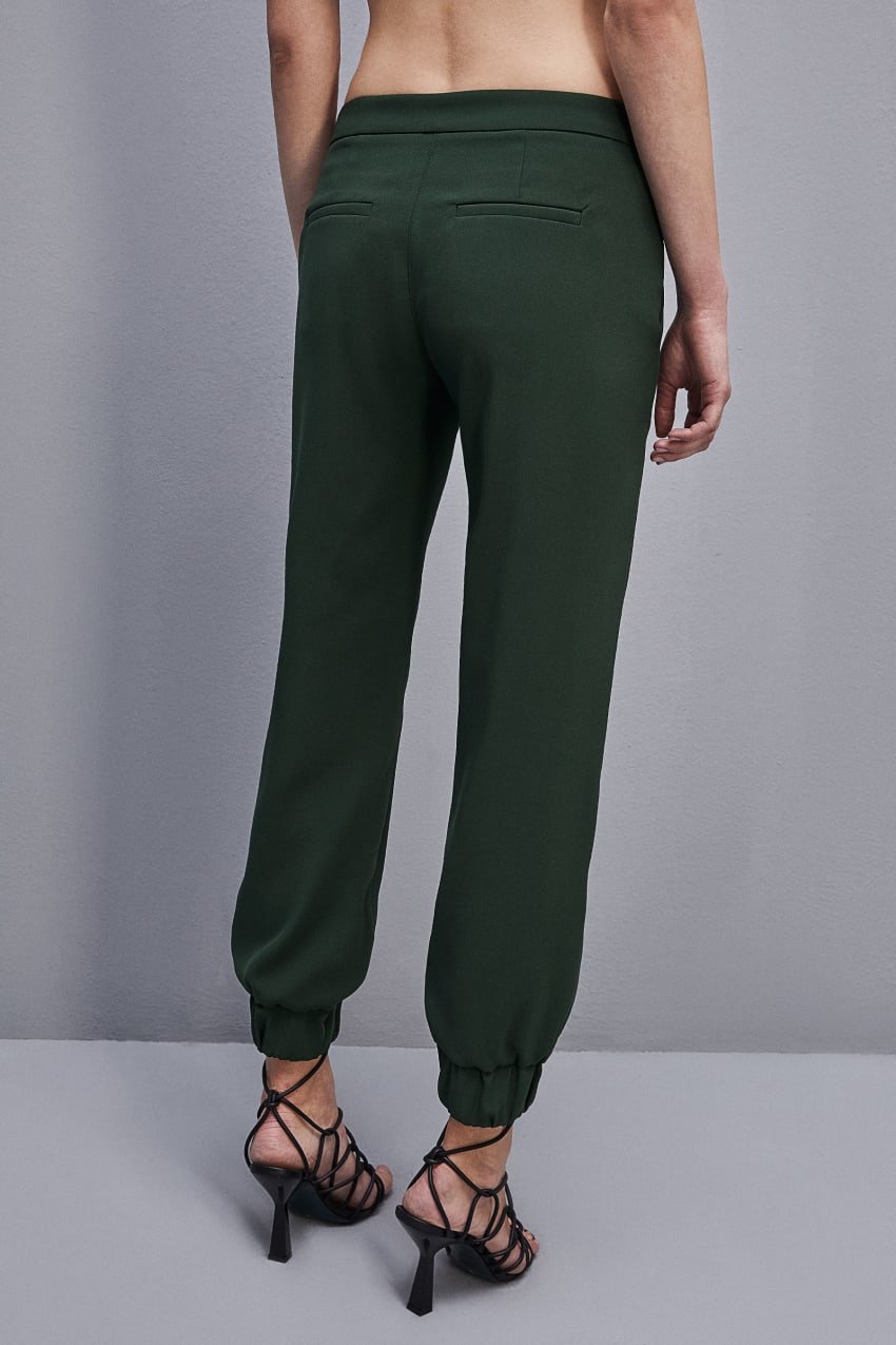 Patrizia Pepe Low-waisted Crepe Jogger Pants Yeşil | WXE471095