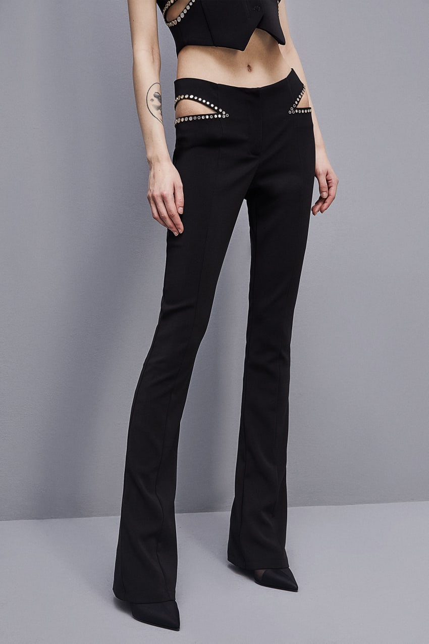 Patrizia Pepe Low-waisted Crepe Pants Siyah | IDV823651