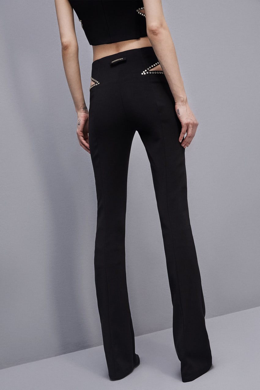 Patrizia Pepe Low-waisted Crepe Pants Siyah | IDV823651