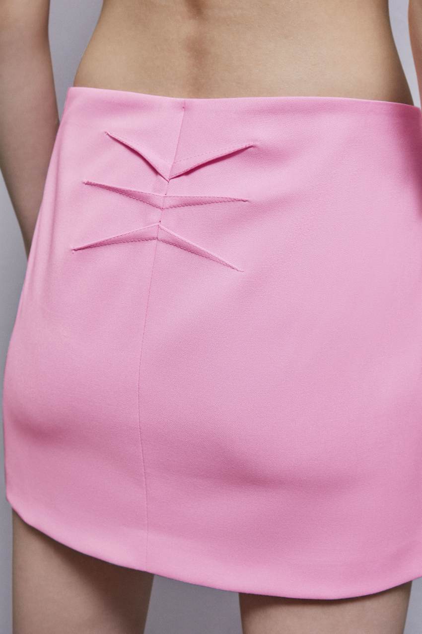 Patrizia Pepe Low-waisted Flannel Miniskirt Pembe | ODF916074