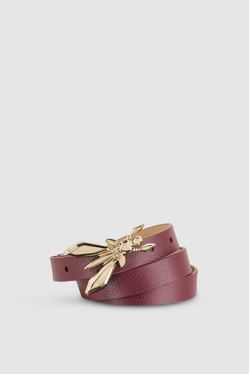 Patrizia Pepe Low-waisted Leather Belt Mor | UYW580237