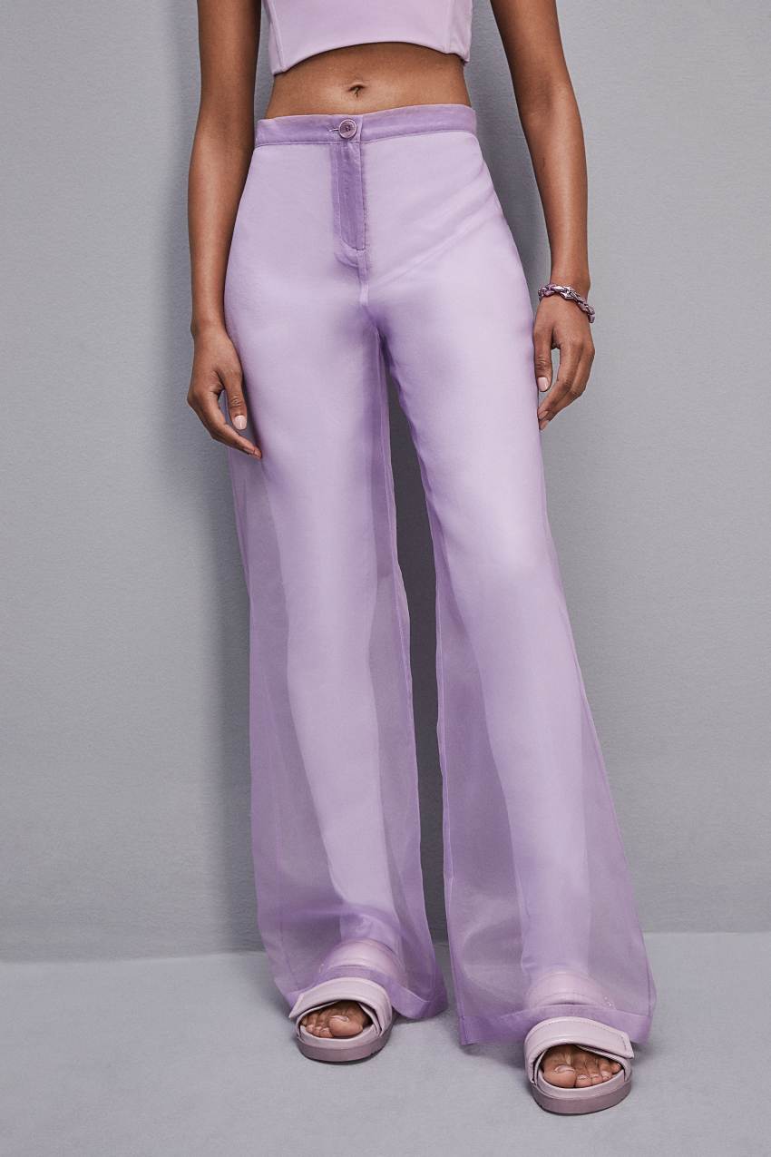 Patrizia Pepe Low-waisted Palazzo Fit Pants In Jersey Mor | BTZ286509