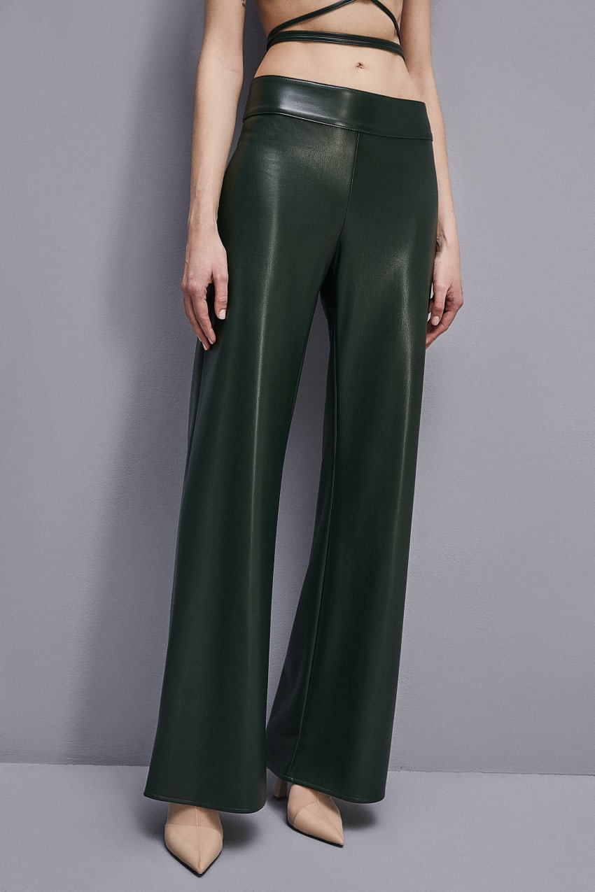 Patrizia Pepe Low-waisted Palazzo Fit Pants Yeşil | YFD169024