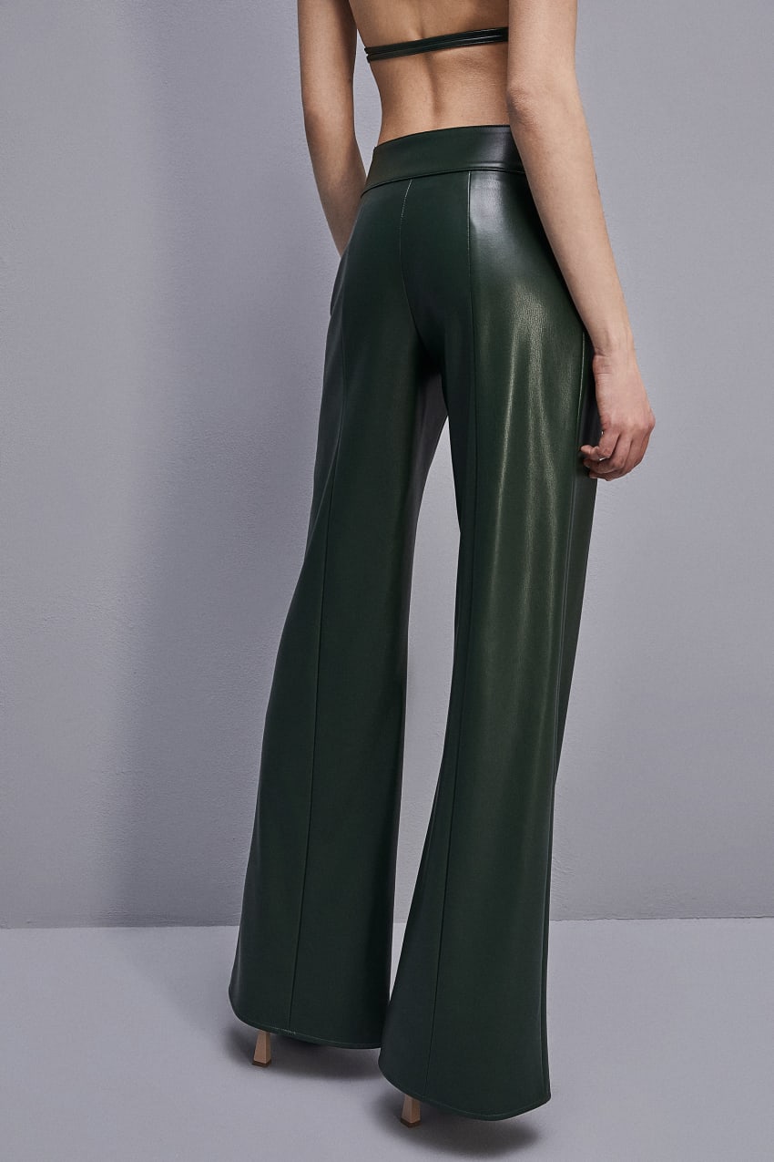 Patrizia Pepe Low-waisted Palazzo Fit Pants Yeşil | YFD169024