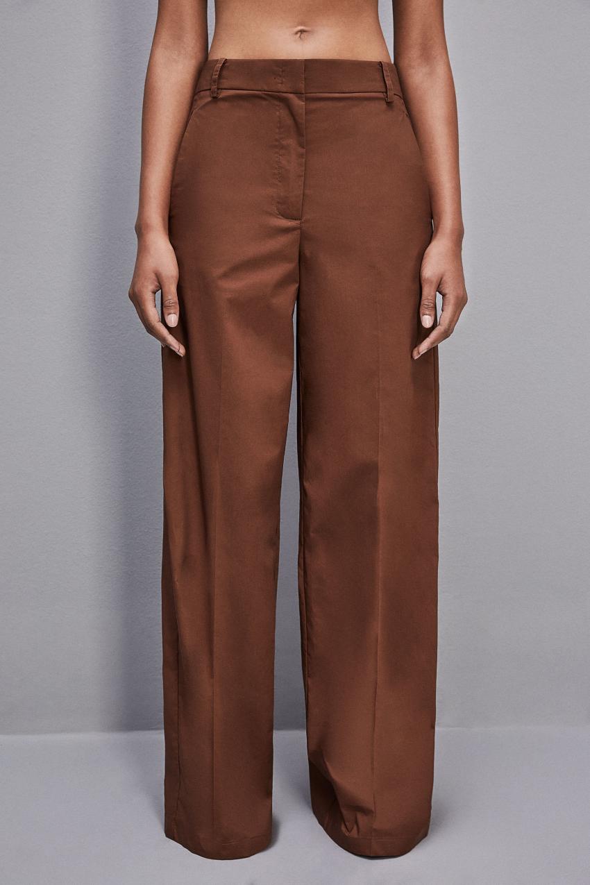 Patrizia Pepe Low-waisted Palazzo Fit Pants Kahverengi | NSP756418