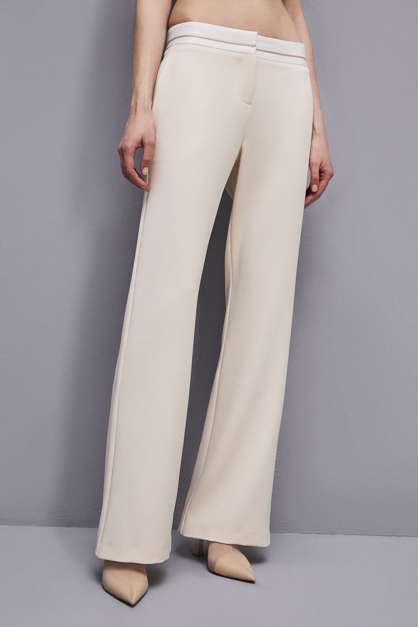 Patrizia Pepe Low-waisted Pants In Comfort Fabric Bej Rengi | ZFU902536