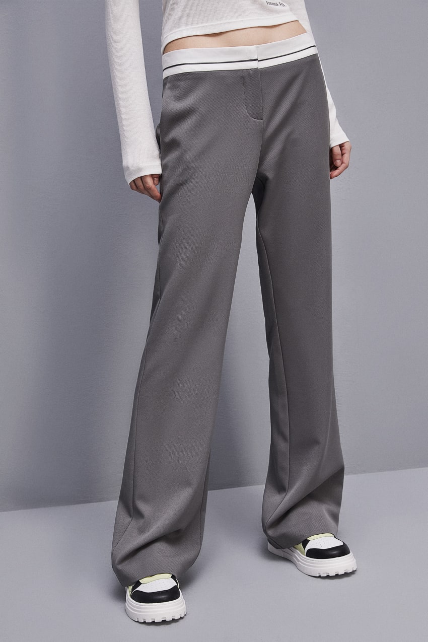 Patrizia Pepe Low-waisted Pants In Comfort Fabric Gri | EZH248503