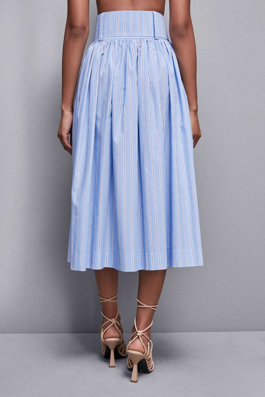 Patrizia Pepe Midi Flared Skirt With Belt Açık Mavi | ILH783516