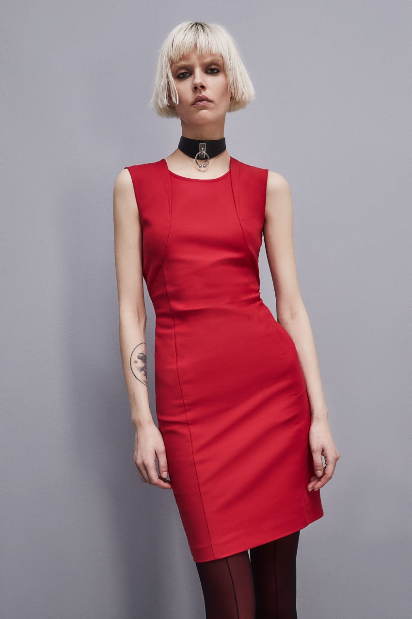 Patrizia Pepe Midi Sheath Dress Kırmızı | STU750364