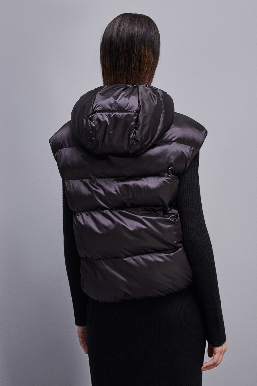 Patrizia Pepe Nylon Sleeveless Down Jacket Siyah | EBD875964