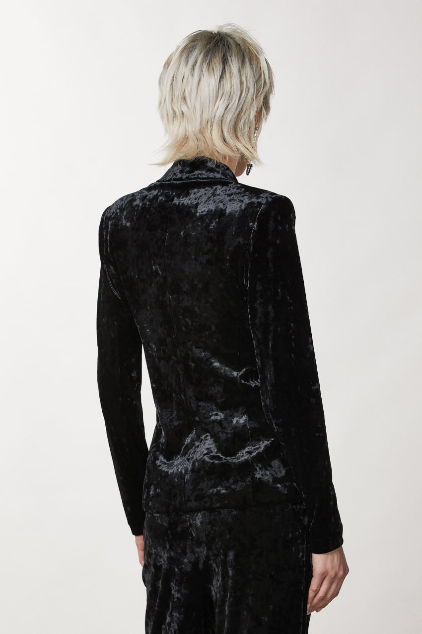 Patrizia Pepe One-button Velvet Jacket Siyah | SBL380469