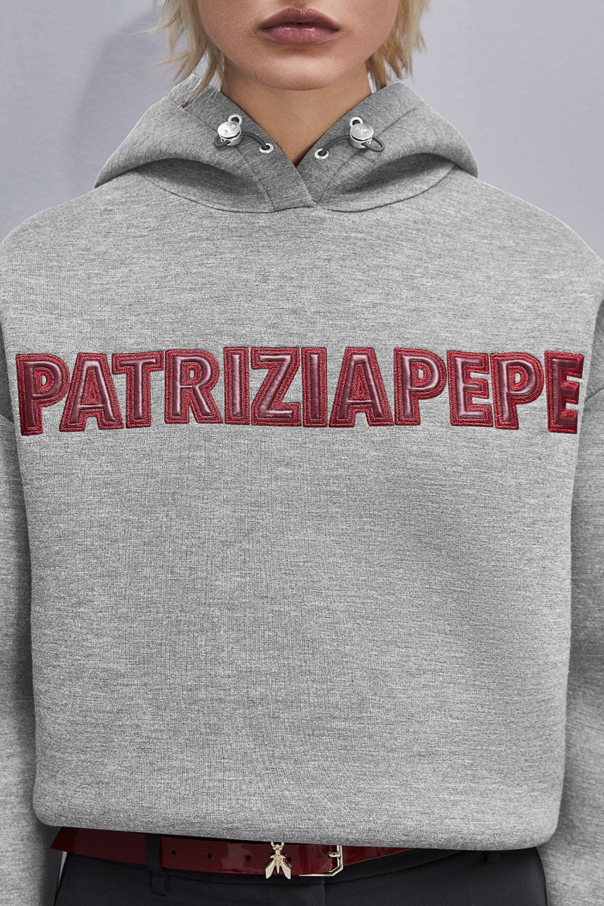 Patrizia Pepe Oversized Hoodie Gri | LKV056247