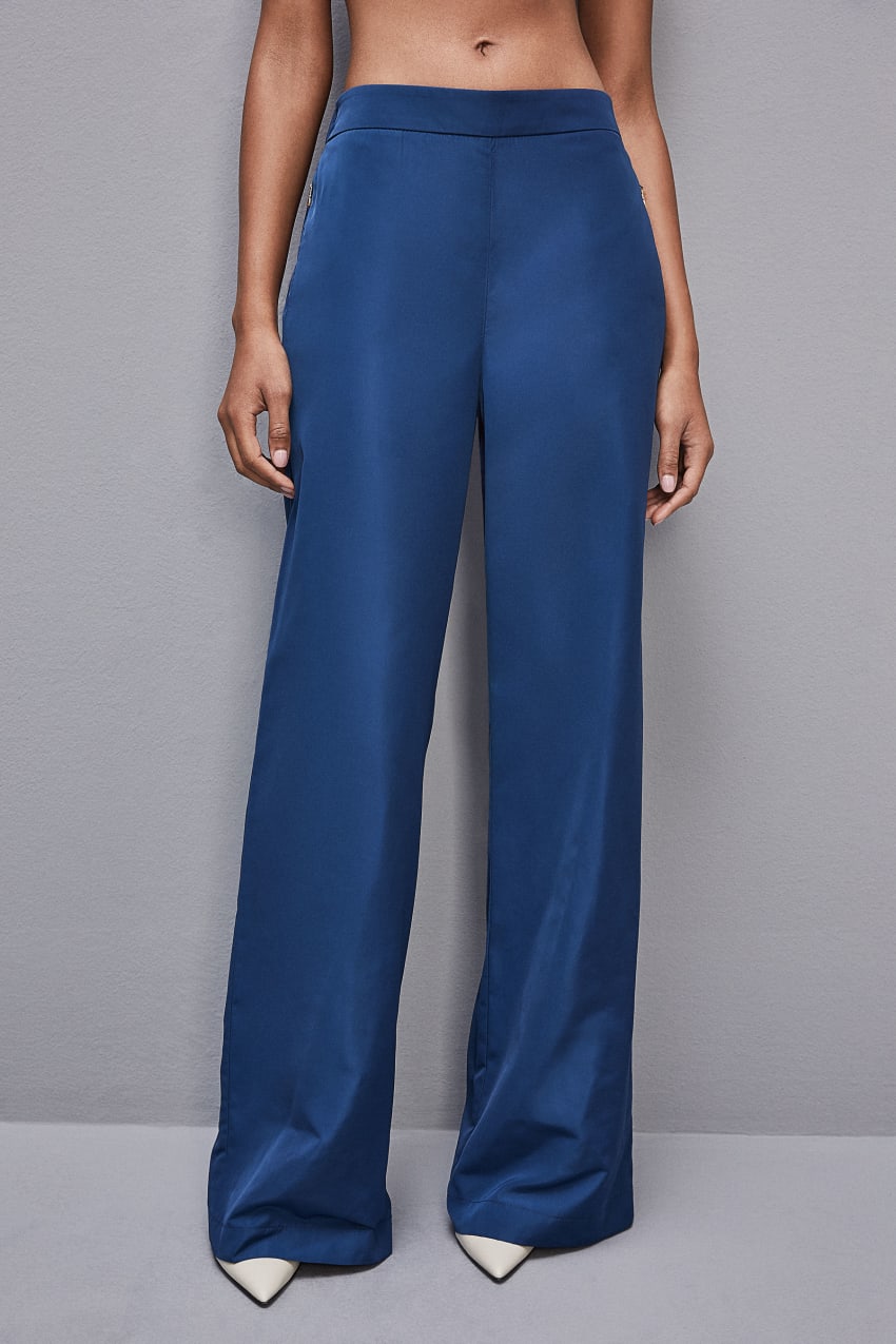 Patrizia Pepe Palazzo Pants In Technical Fabric Açık Mavi | CFY124580